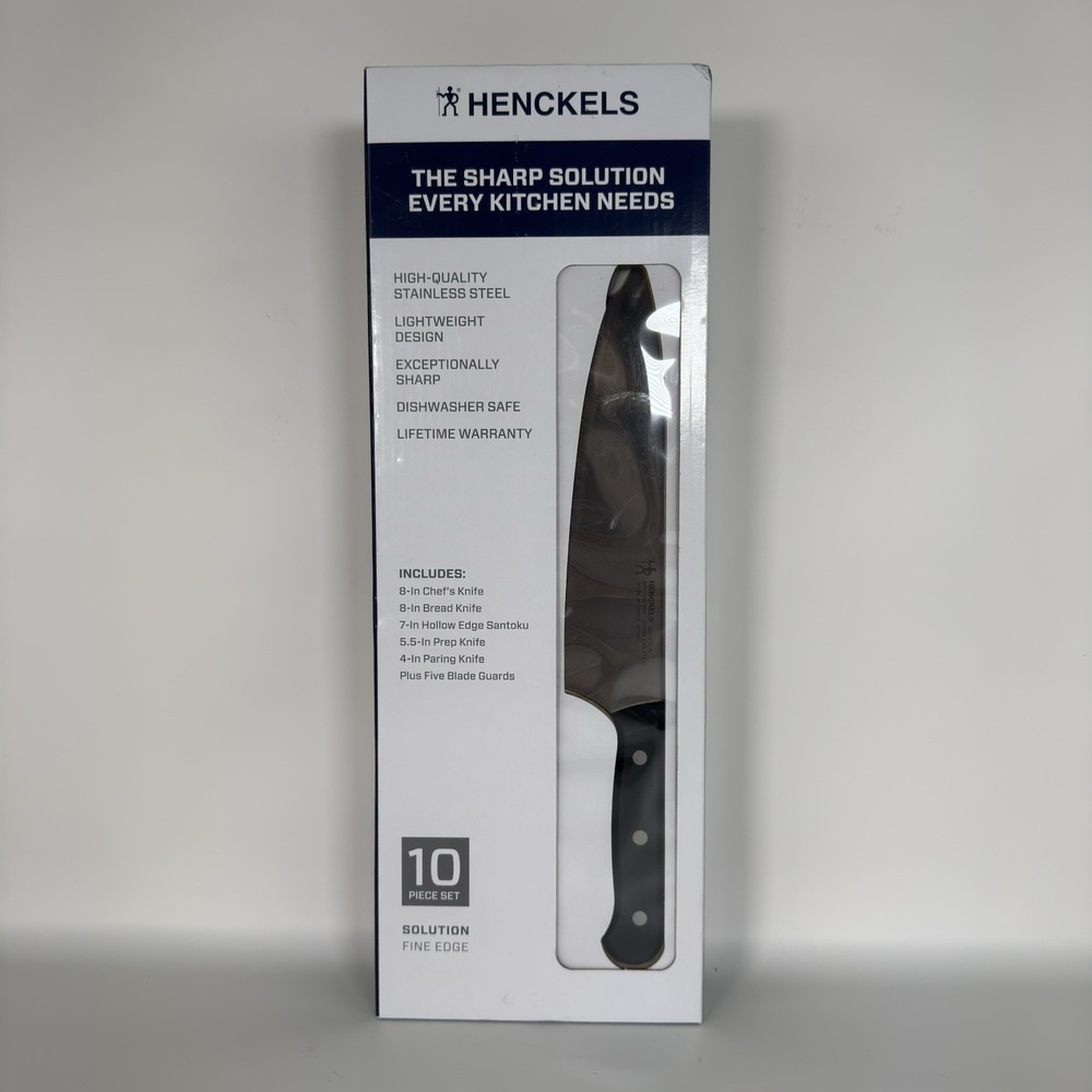 NEW Henckels 10-Piece Knife Set Solution Fine Edge Stainless Steel 5 Knives